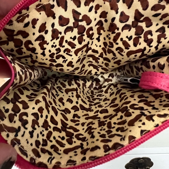 New ILI Kiss green & pink leather small zip pouch - Picture 4 of 11